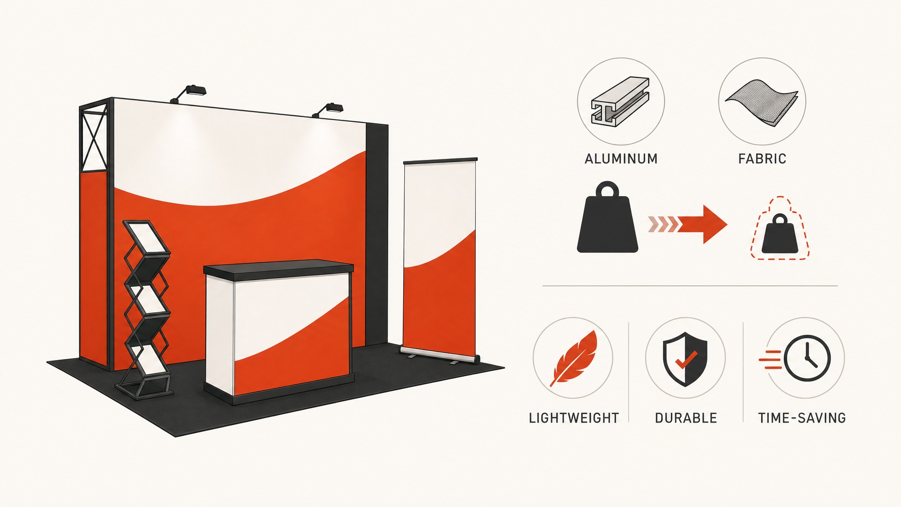 Choosing Lightweight and Durable Materials — 6 Essential Tools for Efficient Trade Show Booth Installation