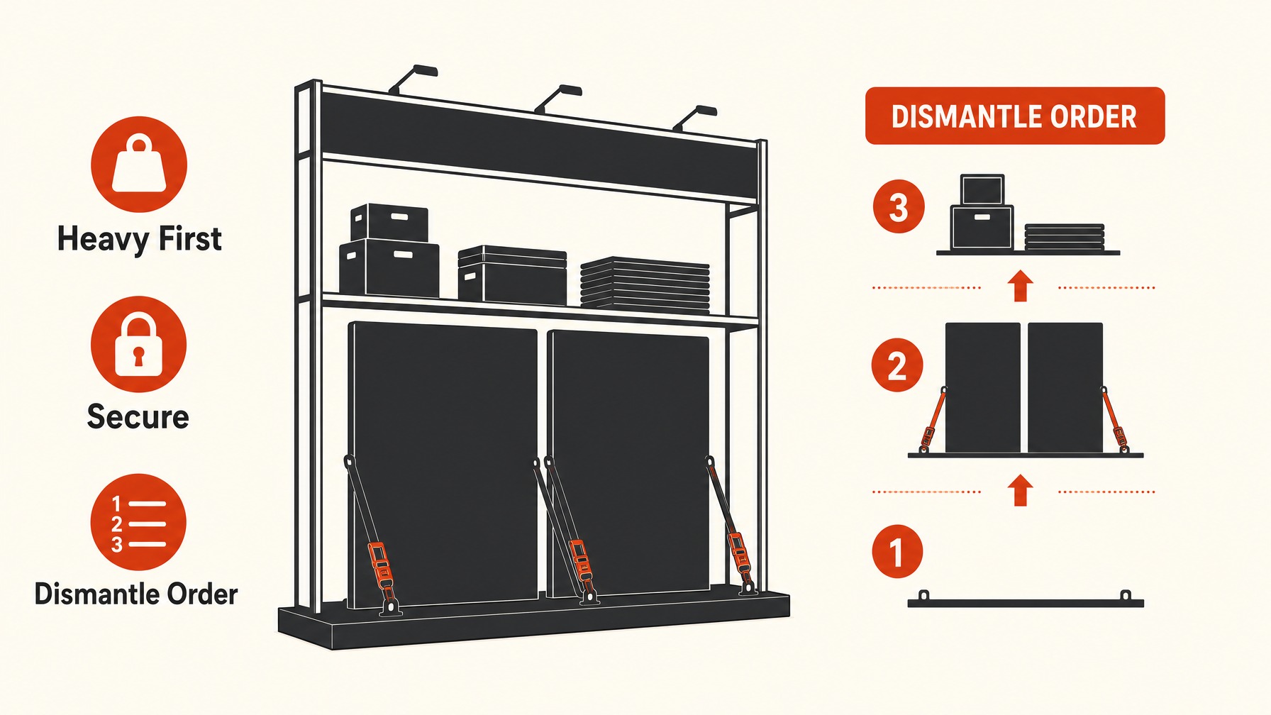 3. Secure Heavy Items First — 6 Key Tips for a Smooth Trade Show Booth Dismantle