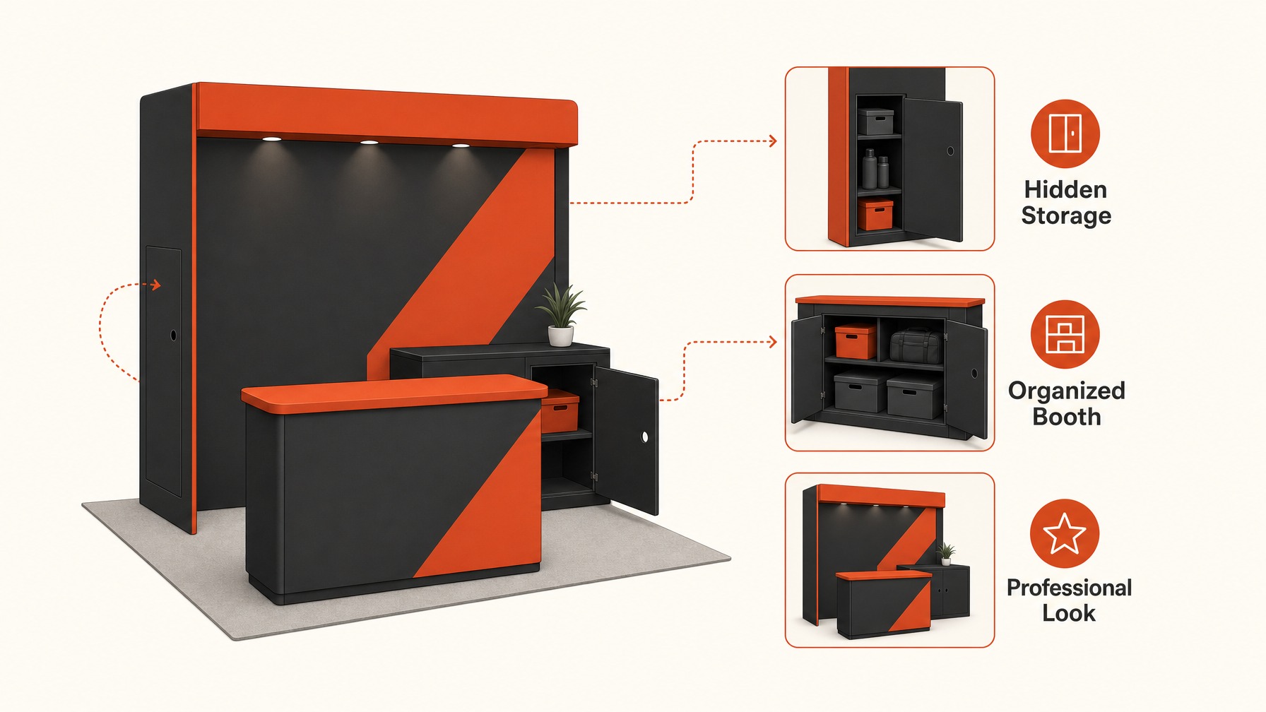 2. Adequate Storage Solutions — 7 Must-Have Items for Your Trade Show Booth Setup
