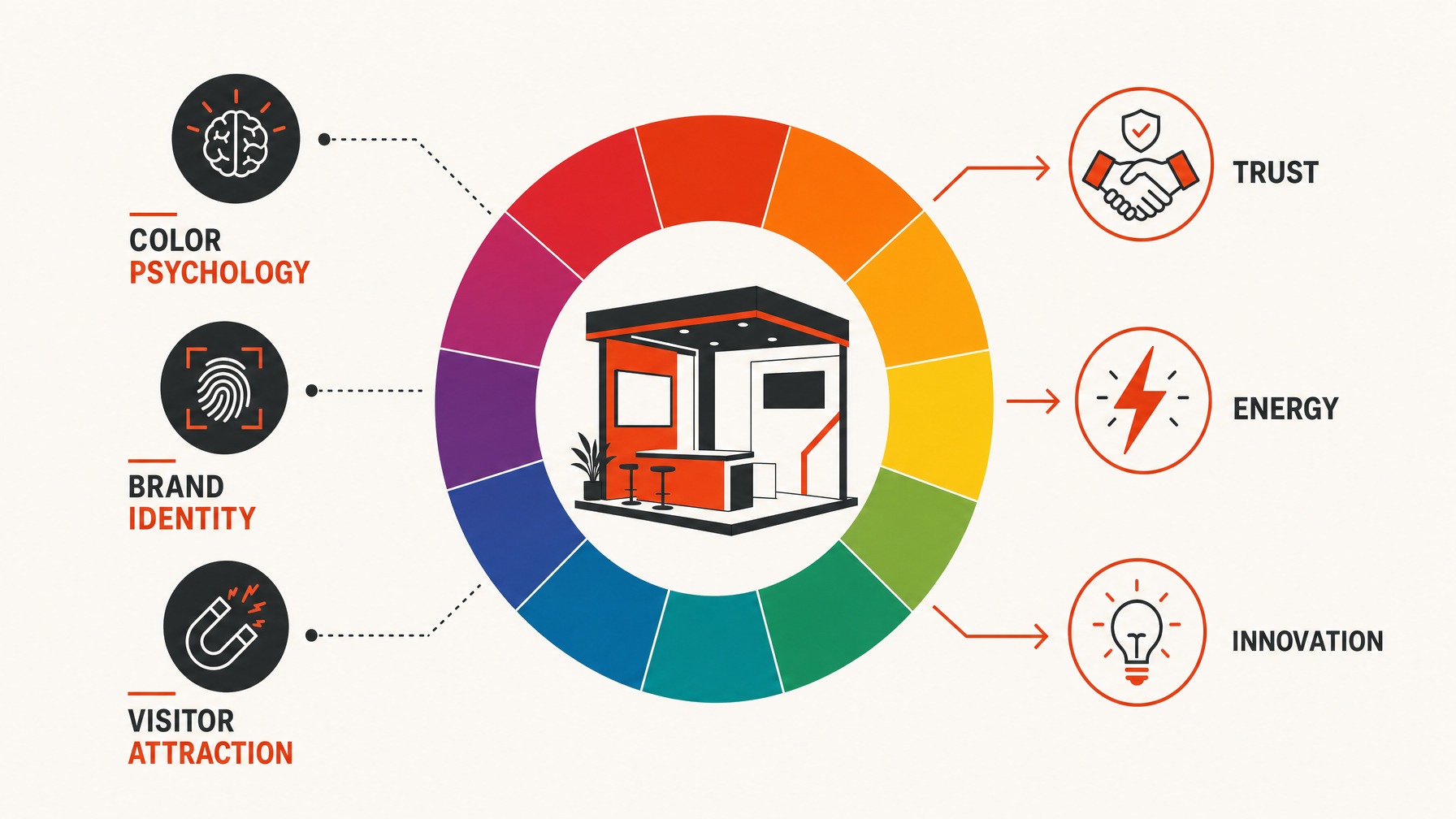 2. Choosing Vibrant and Engaging Colors — 6 Must-Have Design Elements for High-Impact Trade Show Booth Graphics