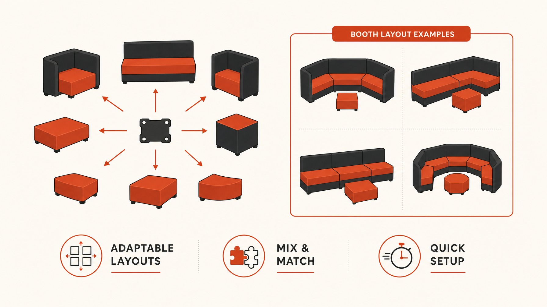 3. Modular Furniture Solutions — 7 Essential Exhibit Products to Elevate Your Trade Show Booth