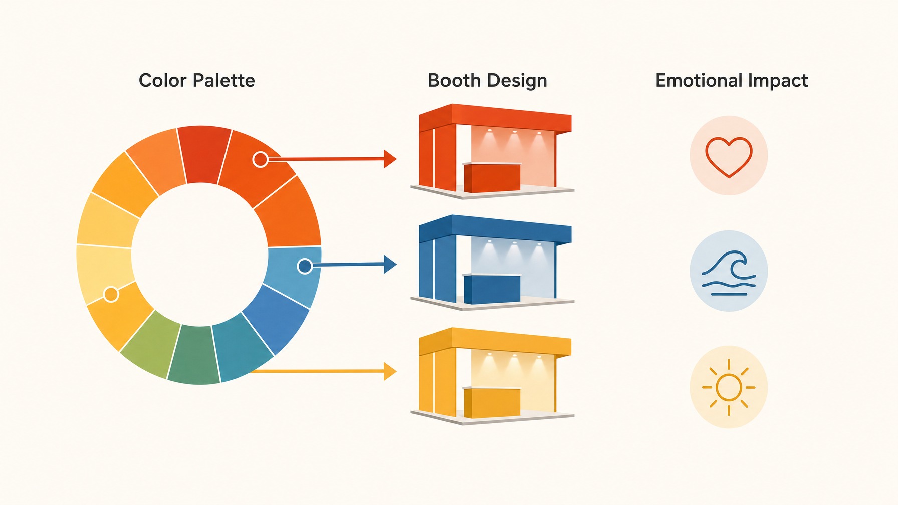 7. Select Eye-Catching Color Schemes — 7 Tips for Designing an Eye-Catching 10x30 Trade Show Booth