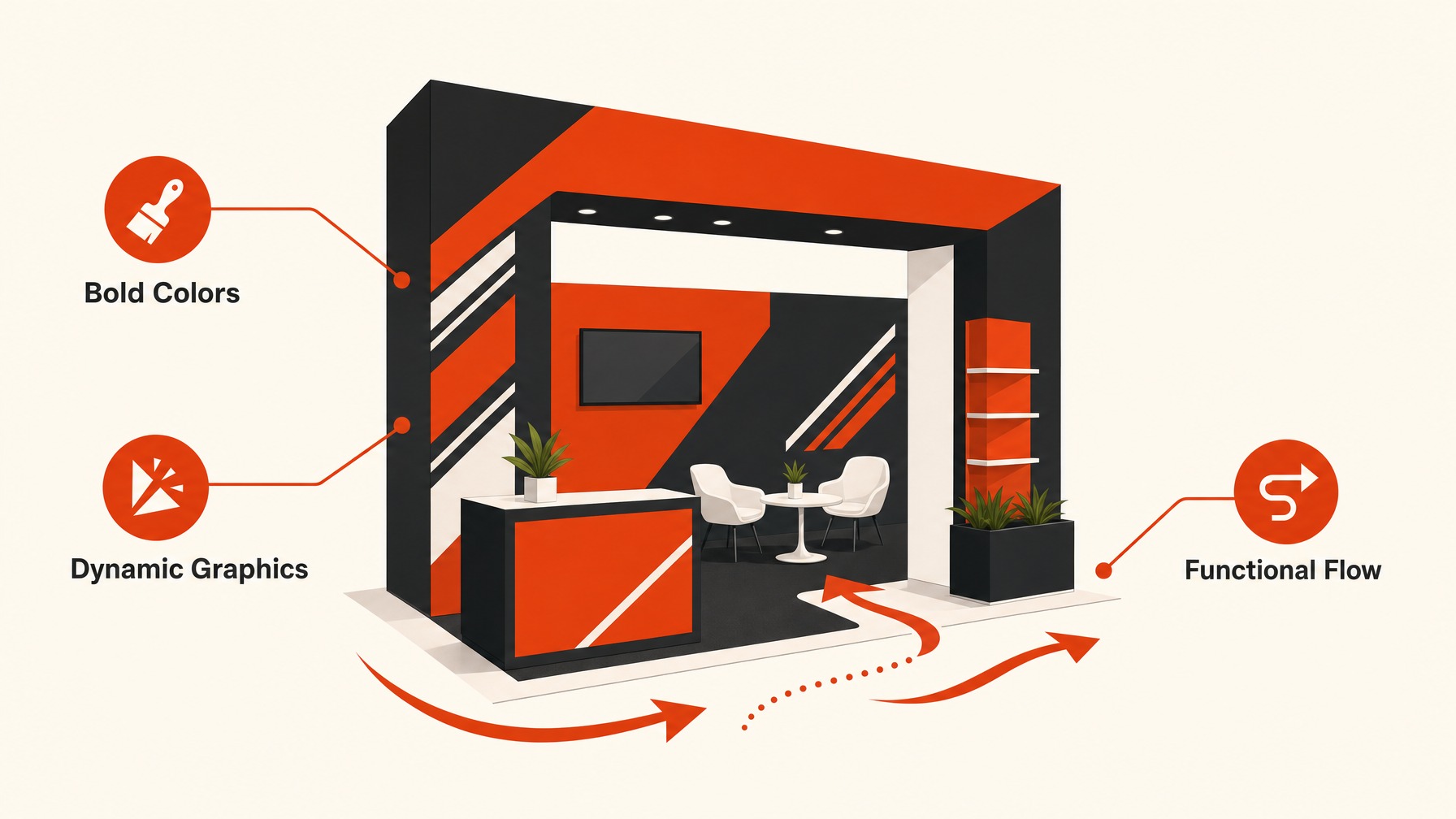 1. engaging Visual Design — 7 Essential Features for a High-Impact Trade Show Booth