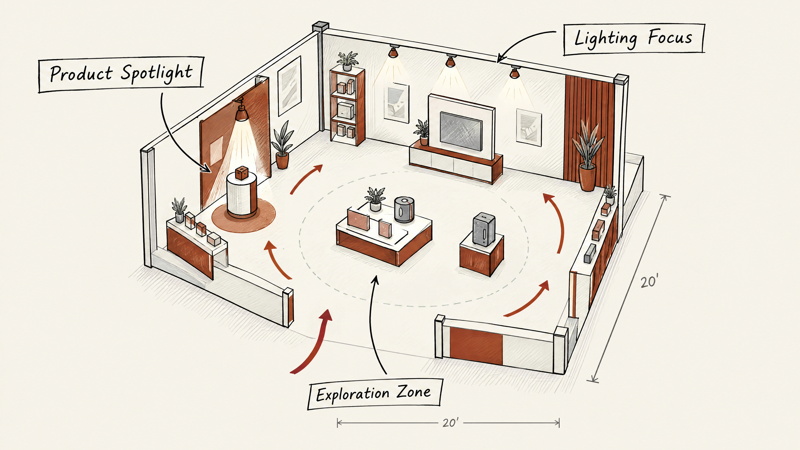 4. Improve for Product Showcases — 6 Creative Layout Ideas for Maximizing 20x20 Trade Show Booths