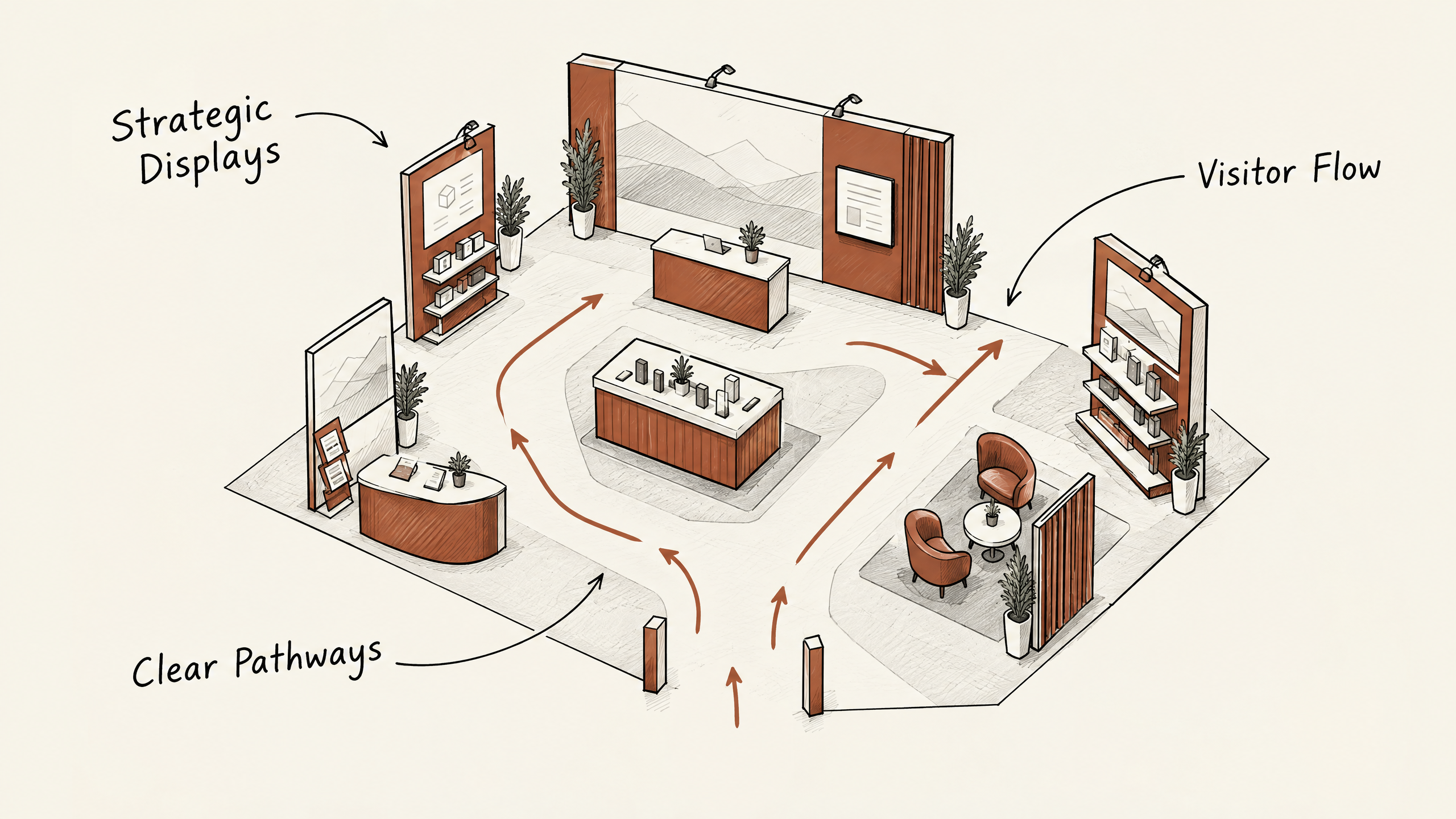 6. Make Sure Easy Access and Navigation — 6 Creative Layout Ideas for Maximizing 20x20 Trade Show Booths