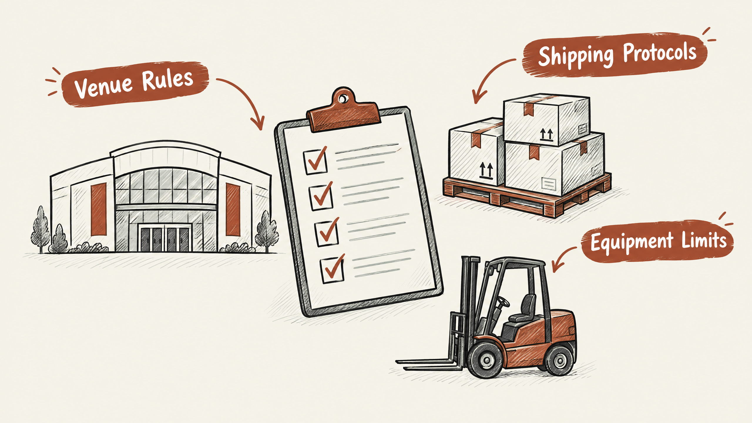 1. Understanding Venue-Specific Regulations — 4 Key Factors Influencing Trade Show Drayage Costs