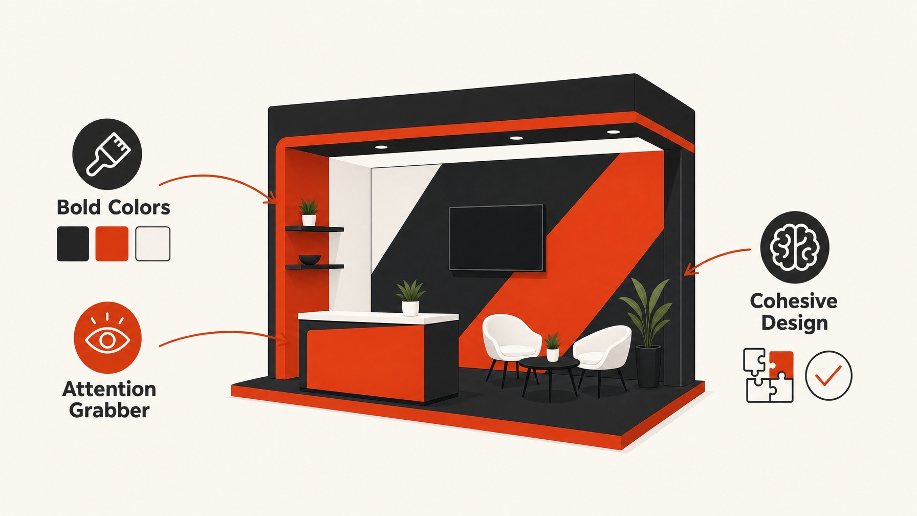 1. Use Bold Colors to Stand Out — 7 Essential Booth Design Tips to Attract More Visitors