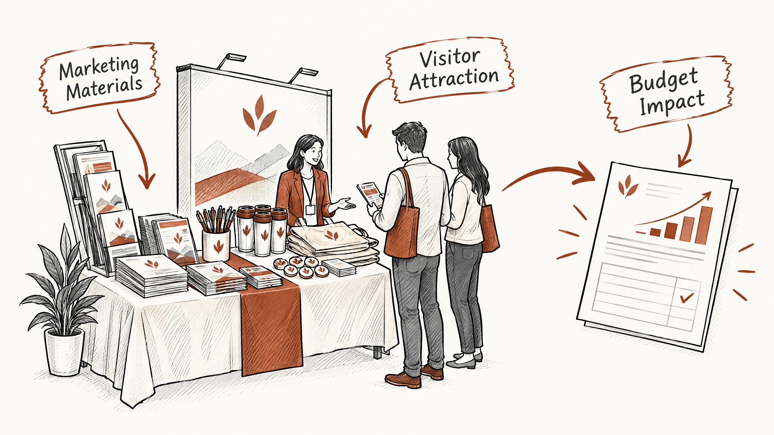 7. Accounting for Promotional and Marketing Materials — 7 Essential Factors Impacting Trade Show Booth Rental Costs
