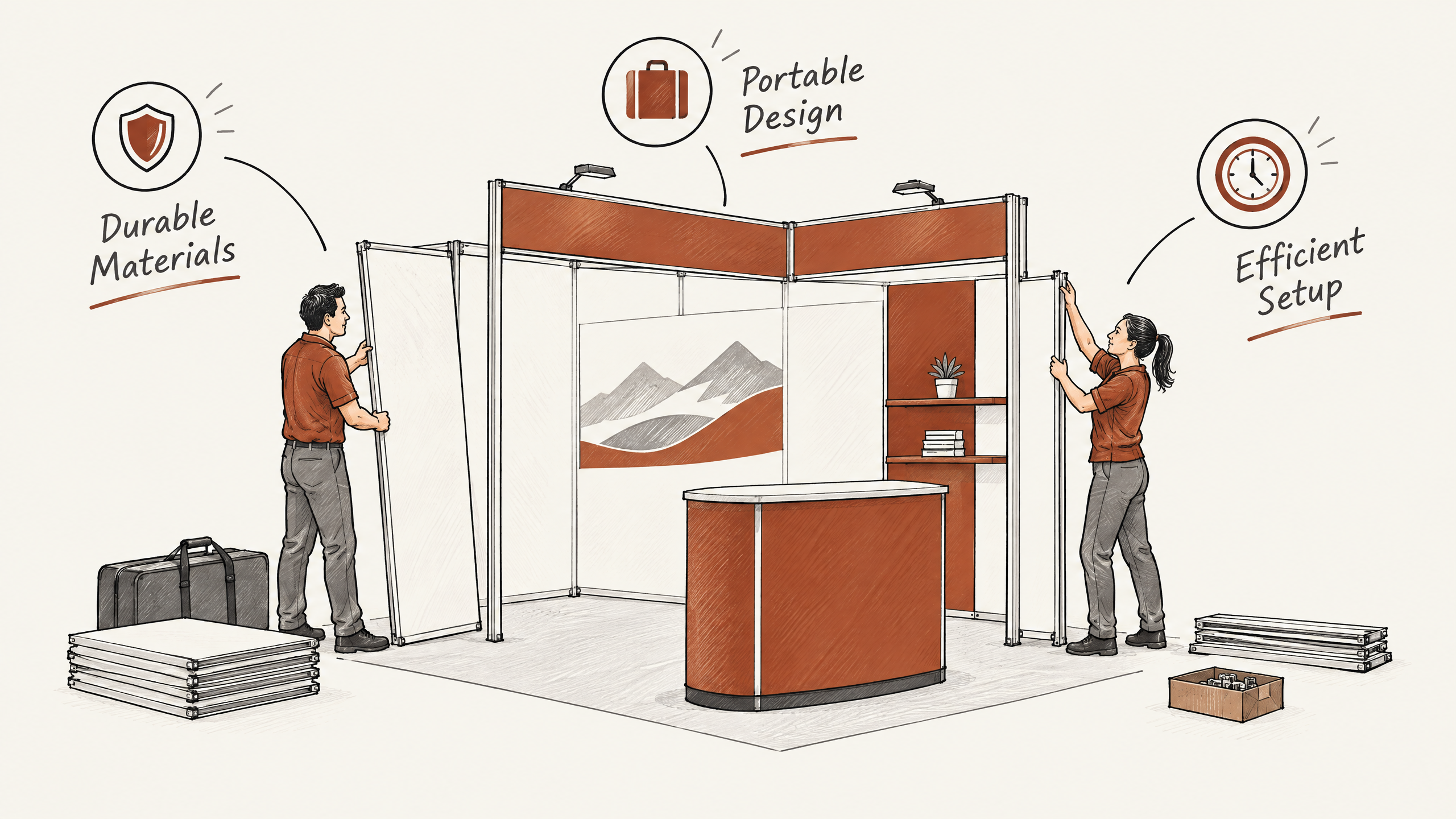 4. Choose Durable and Portable Materials — 7 Practical Tips for Designing Large Trade Show Booths