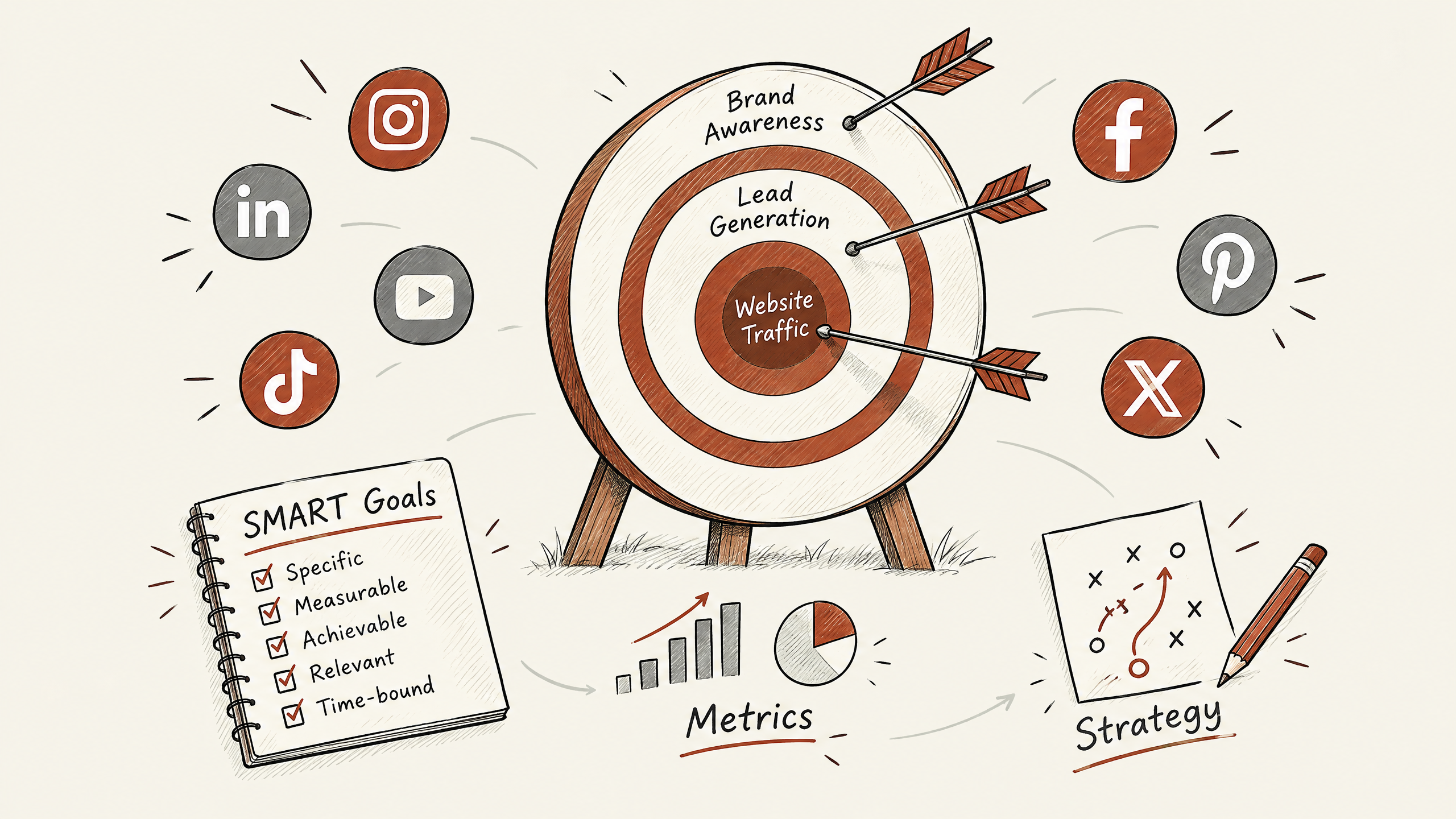 1. Define Your Social Media Goals — 6 Steps to Create a Sustainable Social Media Content Calendar