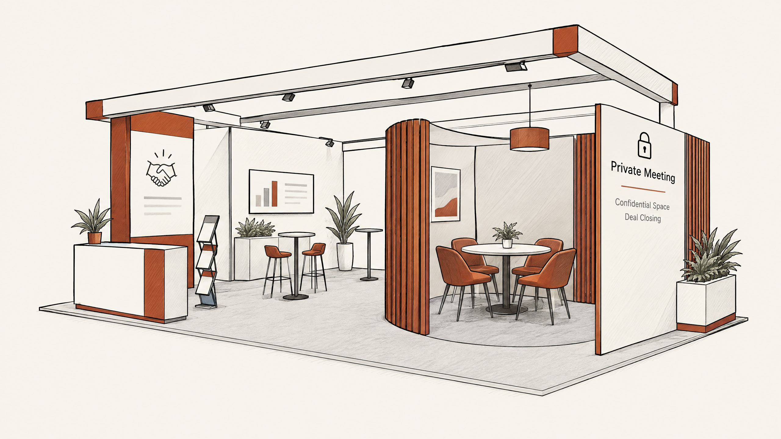 5. Designate Space for Private Meetings — 7 Practical Tips for Designing Large Trade Show Booths
