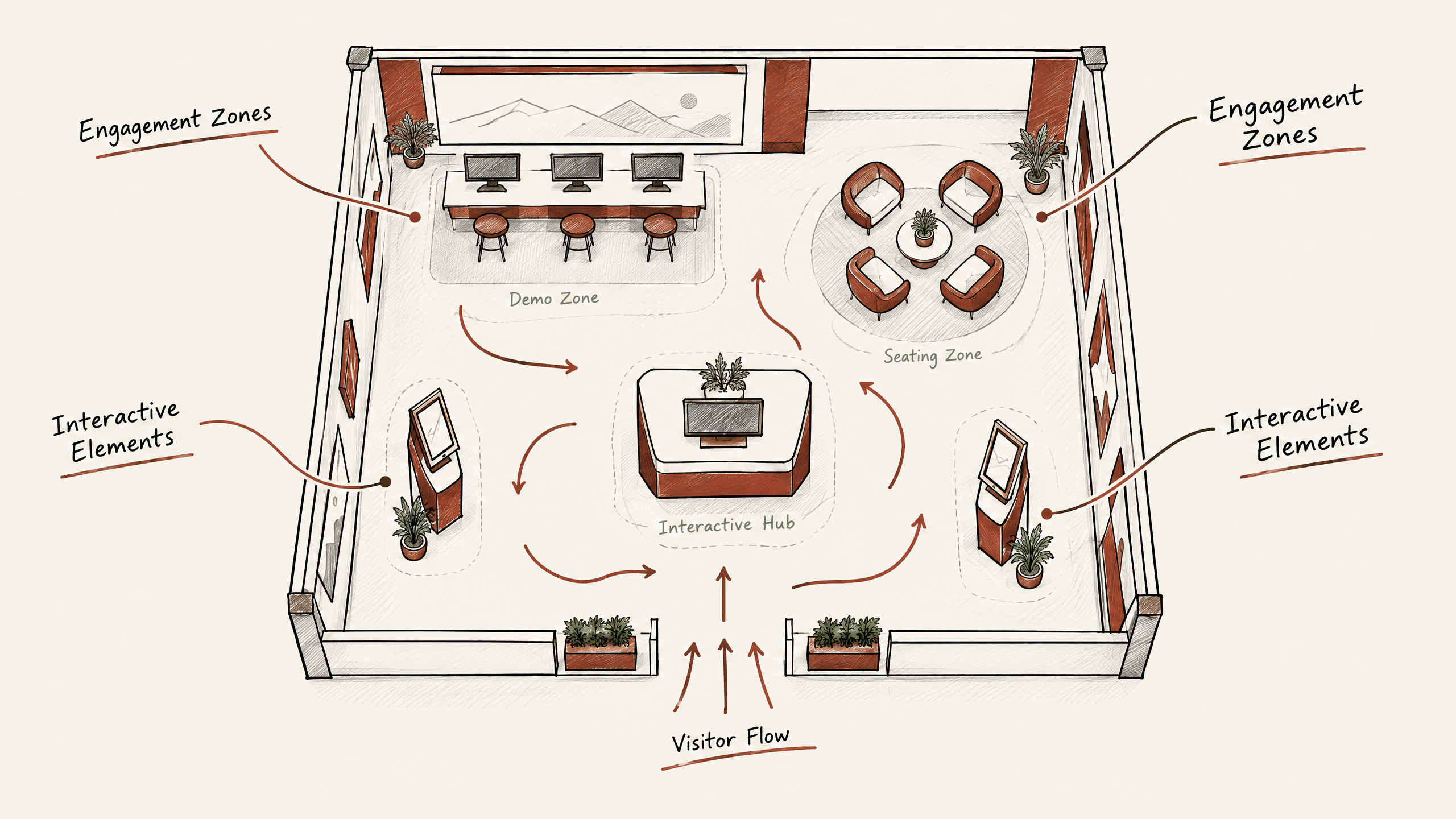 5. Improve Booth Layout for Visitor Flow — 6 Essential Elements for Industry-Specific Trade Show Booths