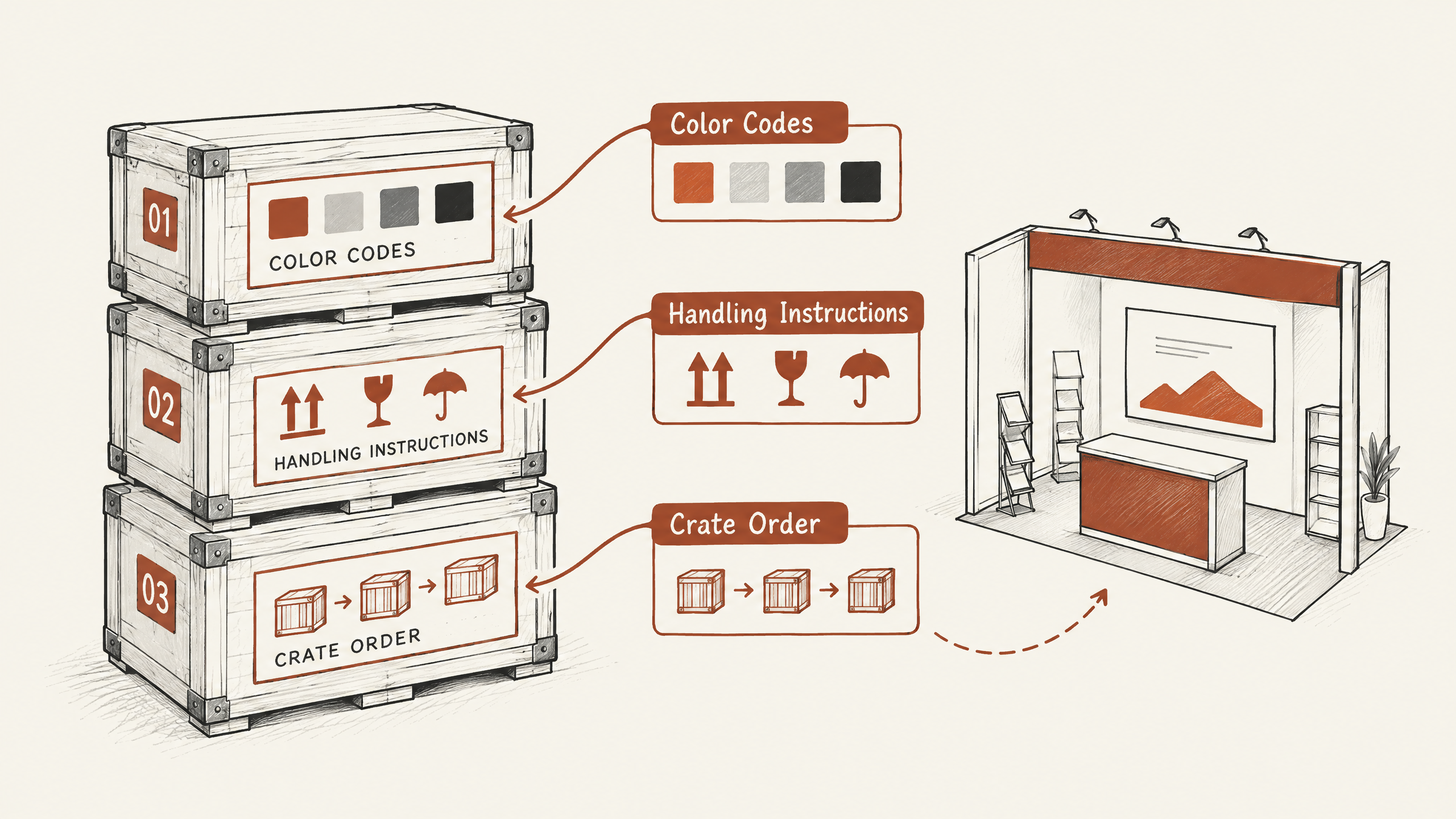 3. Label Crates Clearly and Consistently — 6 Best Practices for Managing Trade Show Crate Logistics
