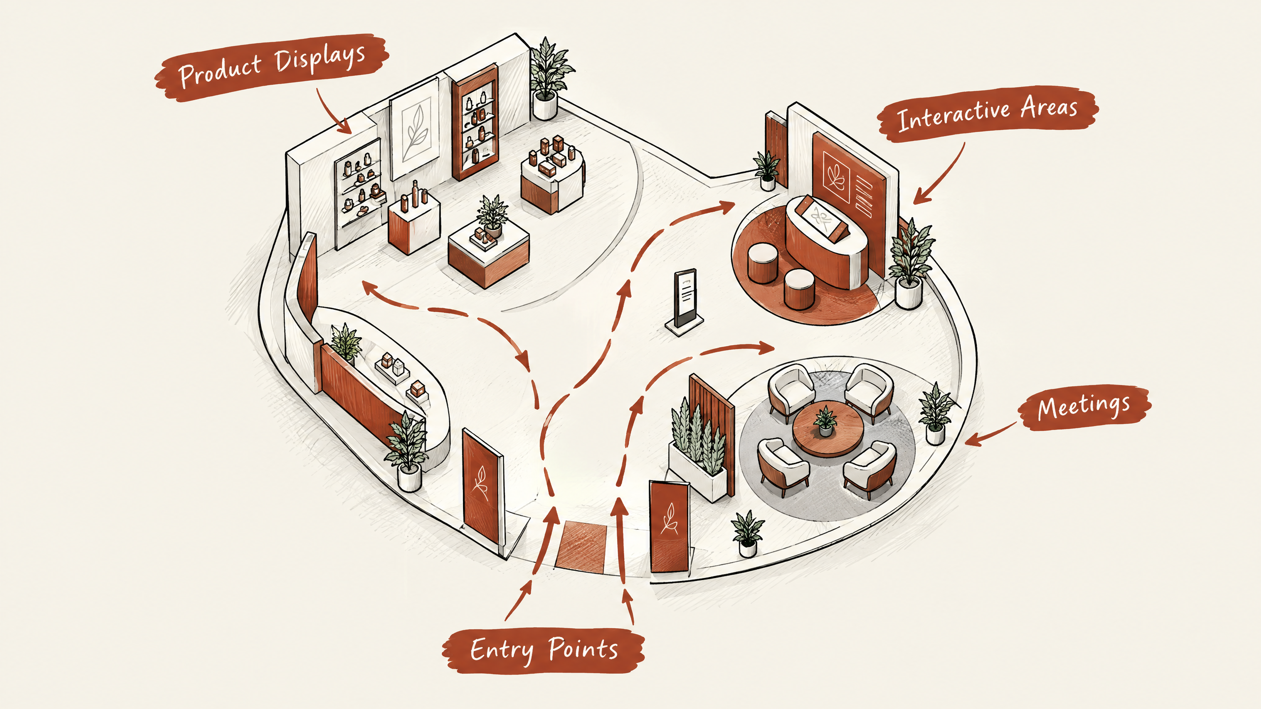 1. Plan Your Layout Strategically — 7 Tips for Optimizing the Layout of Your Island Booth