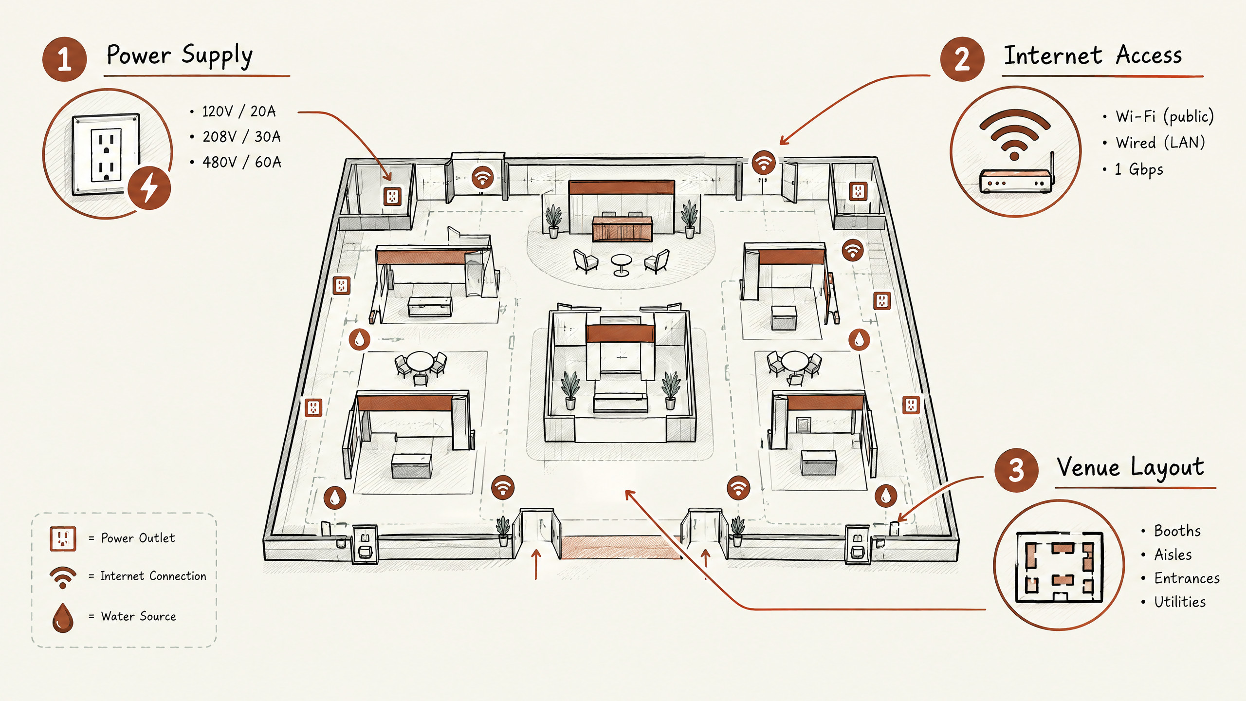 2. Research Venue Specifications — 6 Essential Steps for Preparing Your Trade Show Utility Needs