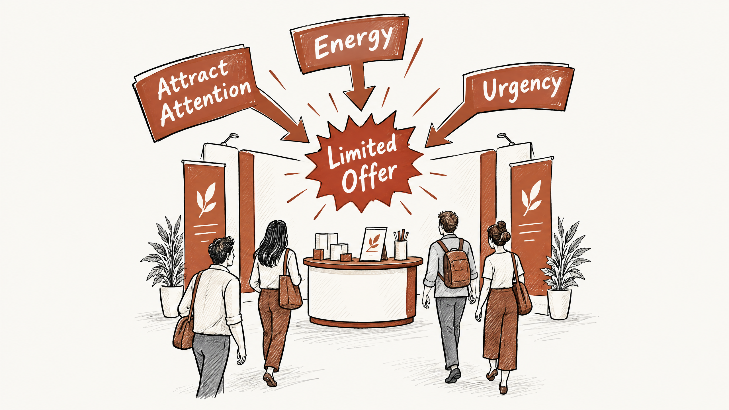 3. Use Warm Colors to Attract Attention — 7 Creative Ways to Use Color Psychology in Booth Graphics